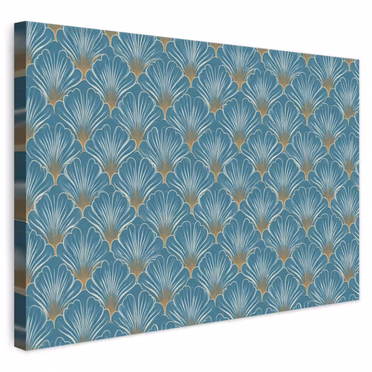 Symmetrisch - Patroon - Blauw canvas 2cm klein 34 -3d