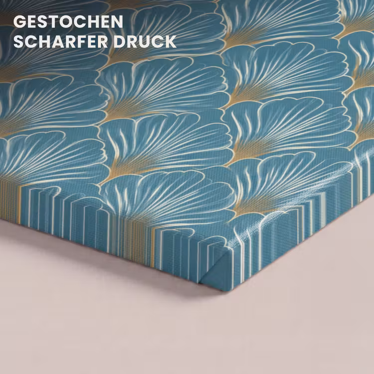 Symmetrisch - Patroon - Blauw canvas 2cm klein 34 -closeup_print_DE