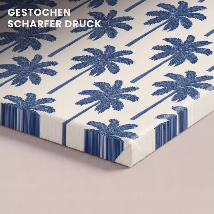 Symmetrisch - Palm - Blauw canvas 2cm klein 34 -closeup_print_DE