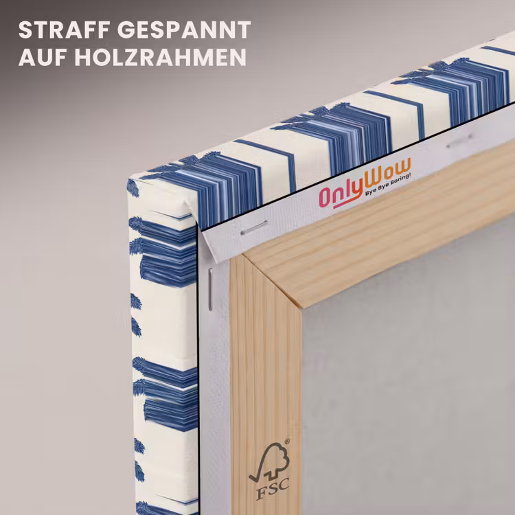 Symmetrisch - Palm - Blauw canvas 2cm klein 34 -uniquesellingpoint_afwerking-onlywow_DE