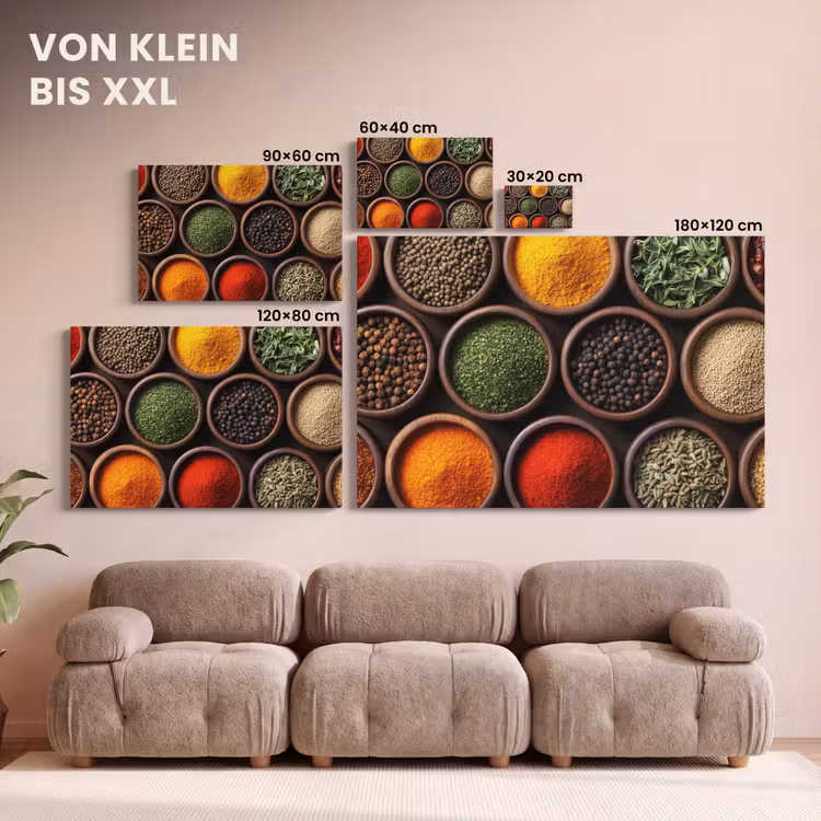 Bakjes - Hout - Kruiden - Kleurrijk canvas 2cm klein -Xsfeer8_DE