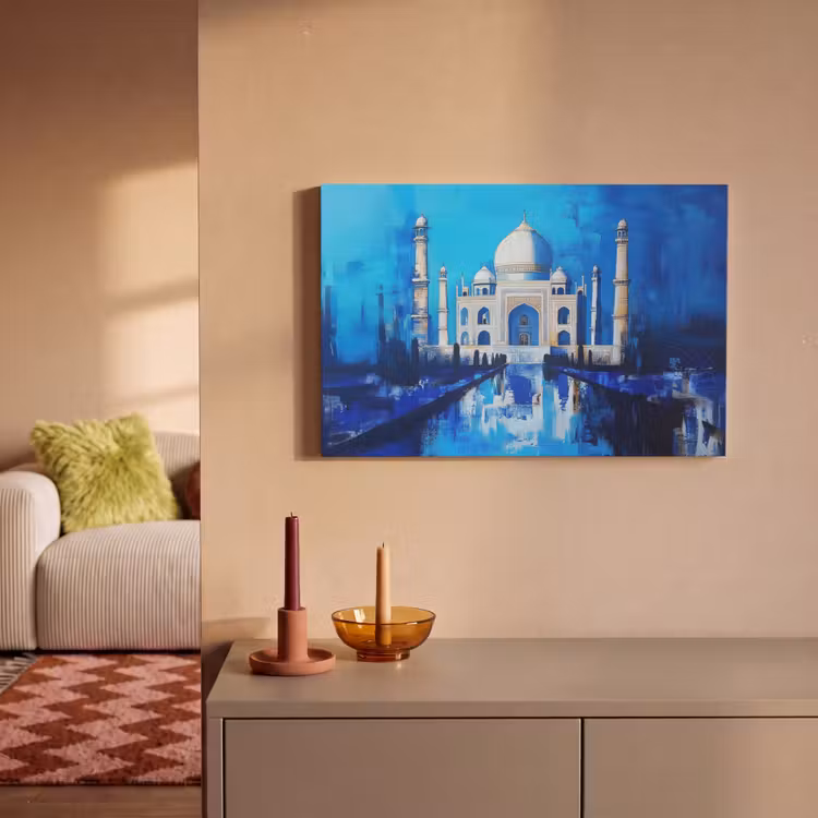 Taj Mahal - Ramadan - Blauw - Islamitische canvas 2cm klein -sfeer1