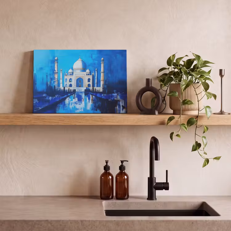 Taj Mahal - Ramadan - Blauw - Islamitische canvas 2cm klein -sfeer3