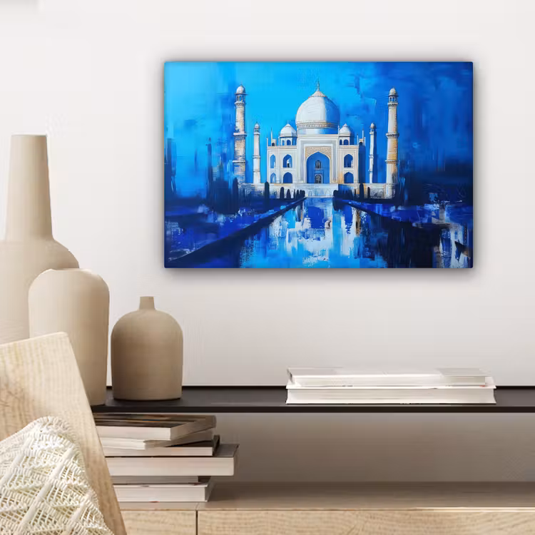 Taj Mahal - Ramadan - Blauw - Islamitische canvas 2cm klein -sfeer4