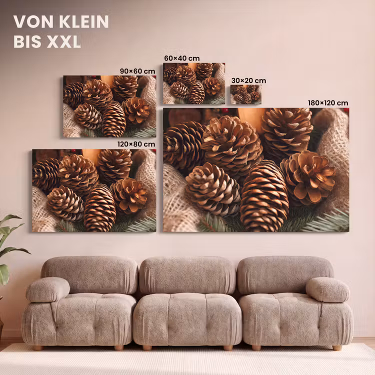 Dennenappels - Boom - Winter - Natuur - Bruin canvas 2cm klein -Xsfeer8_DE