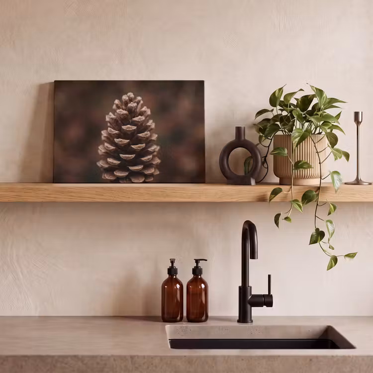 Dennenappel - Bos - Herfst - Bruin - Sfeervol canvas 2cm klein -closeup_print_DE