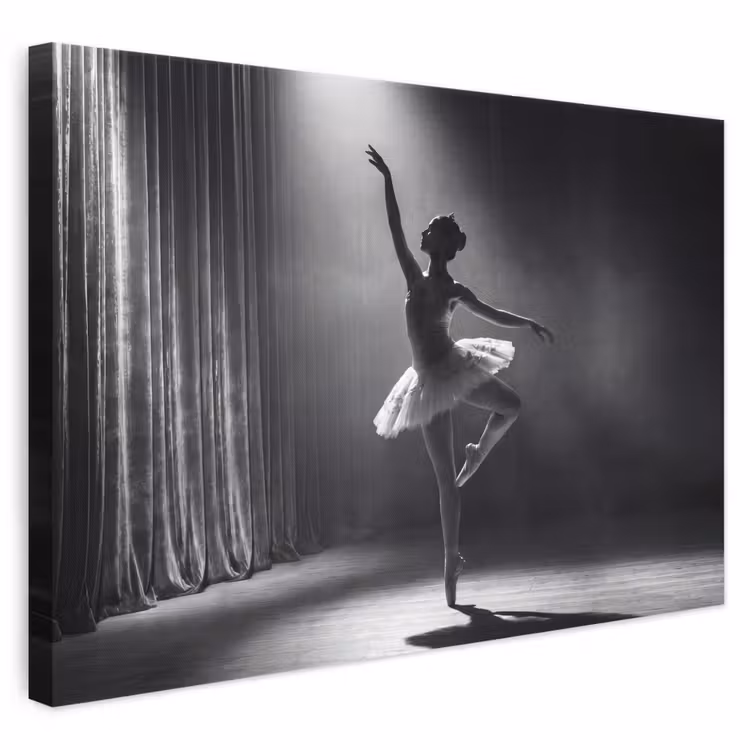 Danser - Podium - Zwart-wit - Kunst - Klassiek canvas 2cm klein -3d