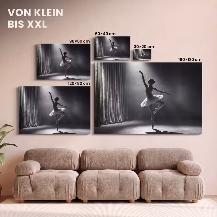Danser - Podium - Zwart-wit - Kunst - Klassiek canvas 2cm klein -Xsfeer8_DE