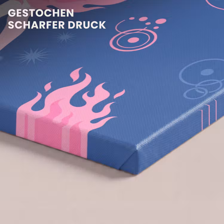 Danseres - Vlammenrok - Abstract - Roze - Blauw canvas 2cm klein -closeup_print_DE