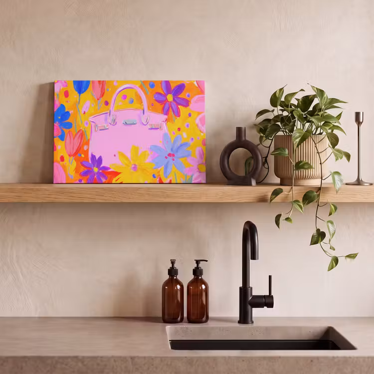 Tas - Roze - Bloemen canvas 2cm klein -closeup_print_DE