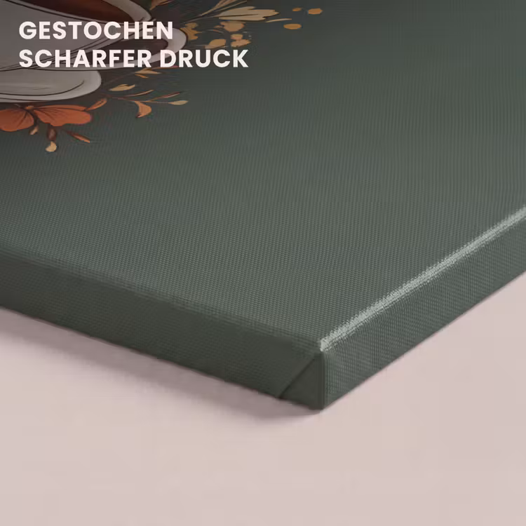 Kop - Bloemen - Groen - Koffie canvas 2cm klein -uniquesellingpoint_afwerking-onlywow_DE