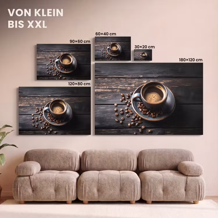 Kop - Koffie - Hout - Bonen canvas 2cm klein -Xsfeer8_DE