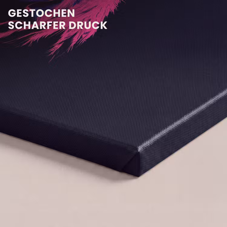 Stier - Neon - Zwart - Kleur canvas 2cm klein -closeup_print_DE