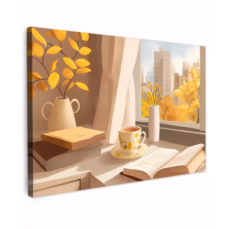 Thee - Boek - Thee - Herfst canvas 2cm klein -z3d