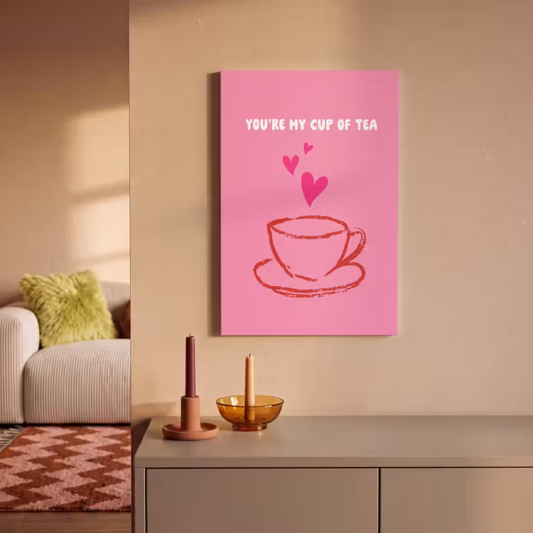 Thee - Roze - Valentijn - Tekst canvas 2cm klein -sfeer1
