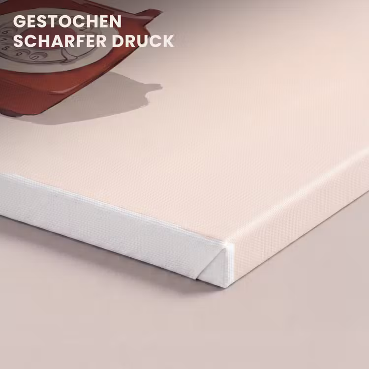 Telefoon - Hand - Vintage - Communicatie - Rood canvas 2cm klein -closeup_print_DE