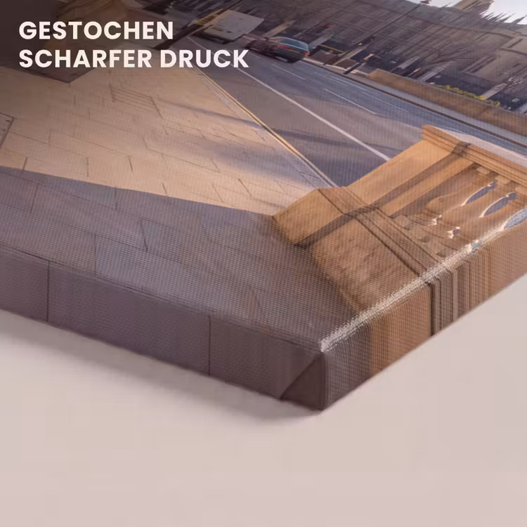 Telefooncel - Rood - Londen - Stad - Architectuur canvas 2cm klein -closeup_print_DE