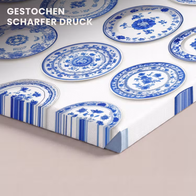 Borden - Bloemen - Patroon - Blauw canvas 2cm klein 34 -closeup_print_DE