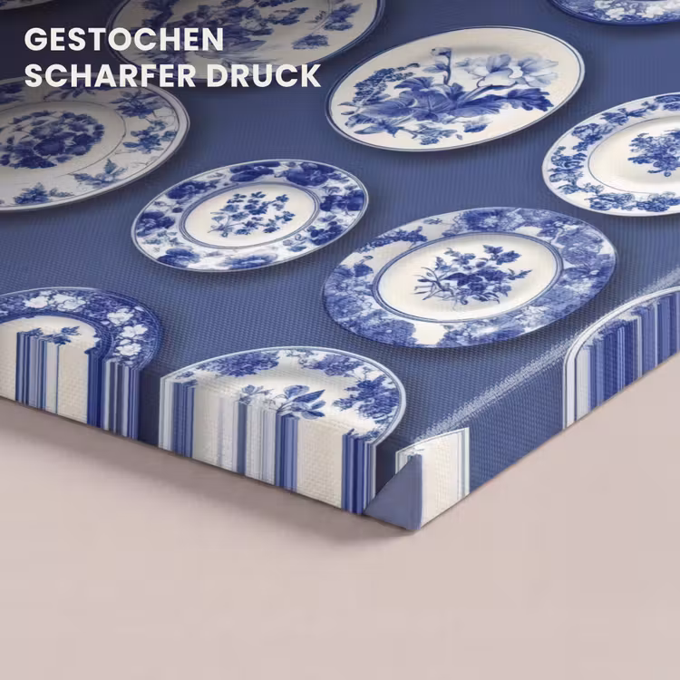 Borden - Floraal - Blauw canvas 2cm klein 34 -closeup_print_DE