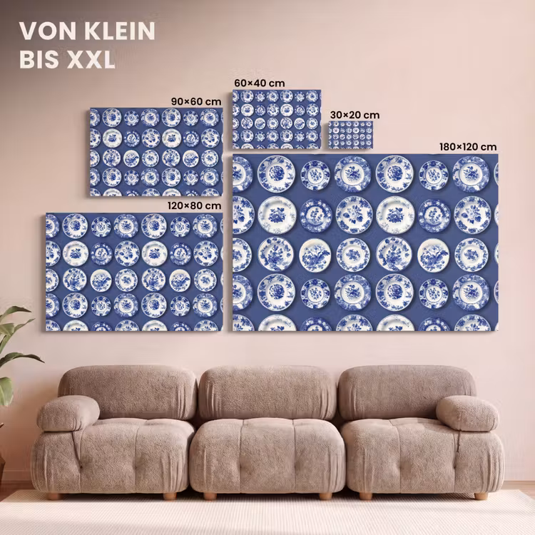 Borden - Floraal - Blauw canvas 2cm klein 34 -Xsfeer8_DE