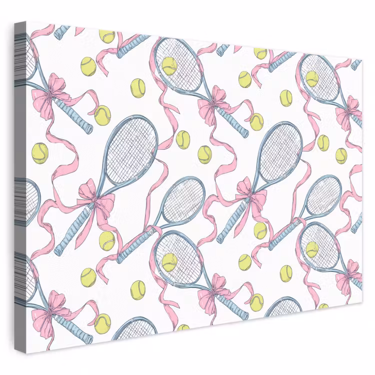 Tennis - Strikken - Kleurrijk canvas 2cm klein 34 -3d