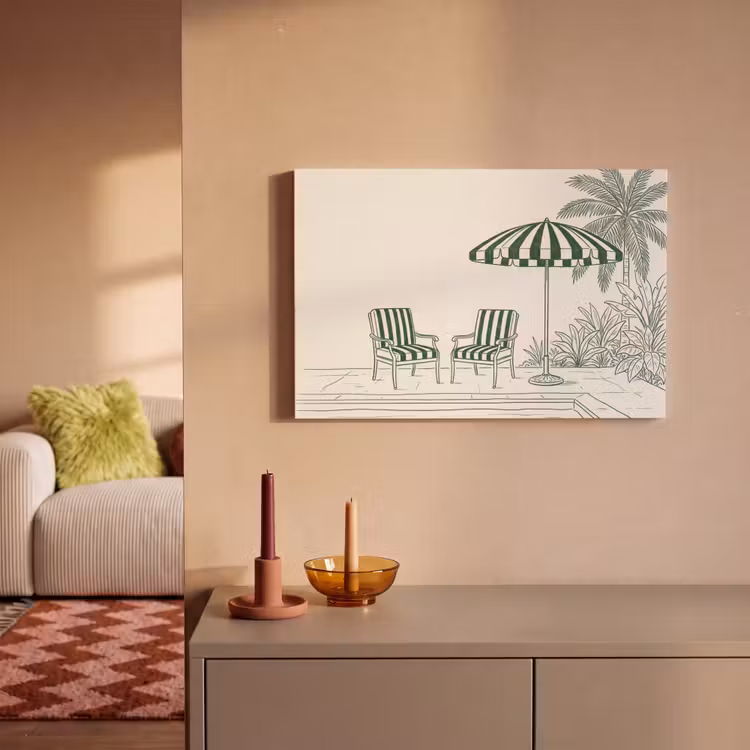 Terras - Illustratie - Groen canvas 2cm klein -sfeer1