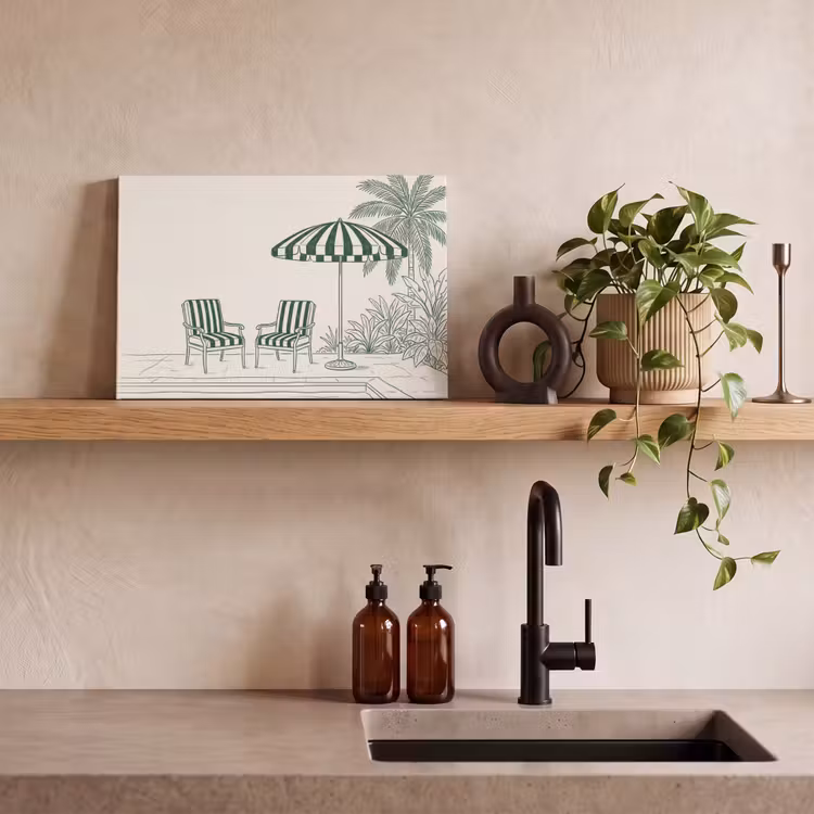 Terras - Illustratie - Groen canvas 2cm klein -sfeer3