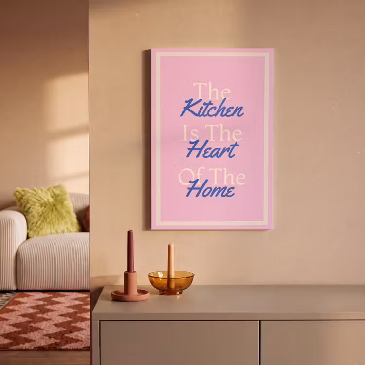 Tekst - Blauw - Keuken - Kader canvas 2cm klein -sfeer1