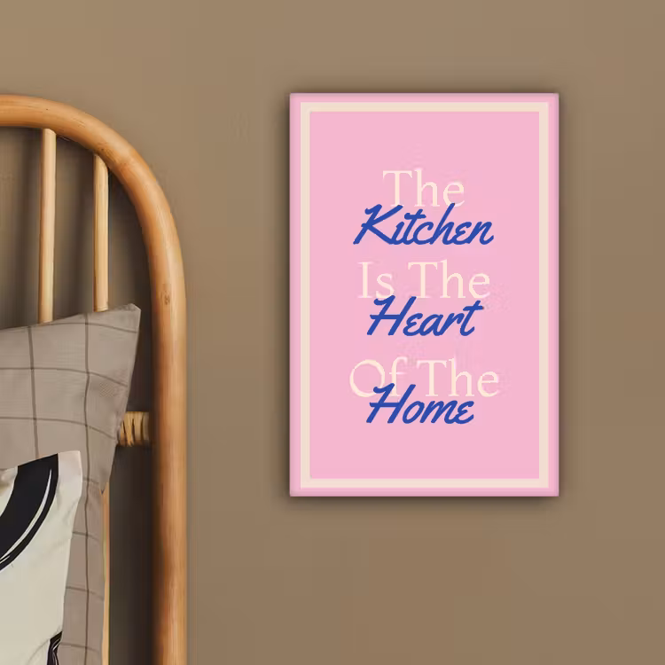 Tekst - Blauw - Keuken - Kader canvas 2cm klein -sfeer3