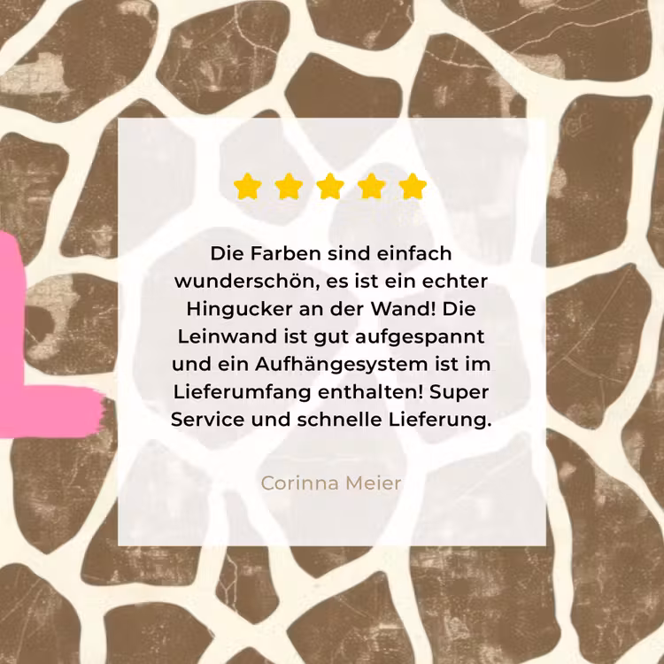 Tekst - Be cool or leave - Roze - Giraffenprint canvas 2cm klein -sfeer3