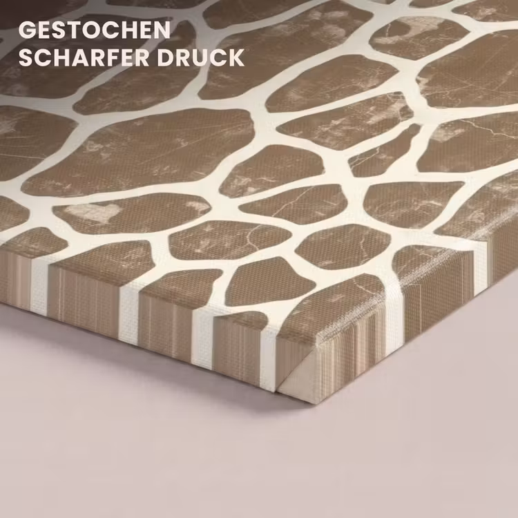 Tekst - Be cool or leave - Roze - Giraffenprint canvas 2cm klein -closeup_print_DE