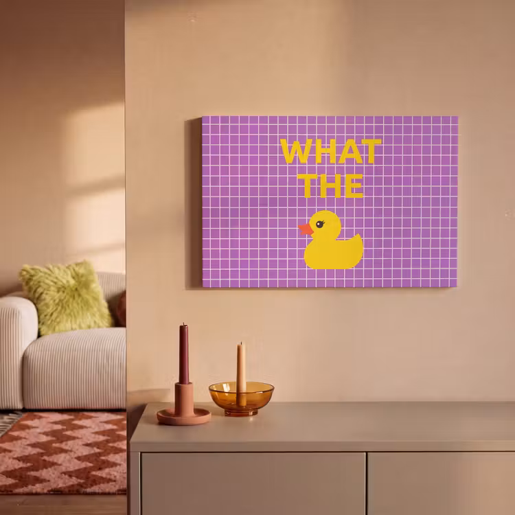 Tekst - Eend - Paars canvas 2cm klein -sfeer1