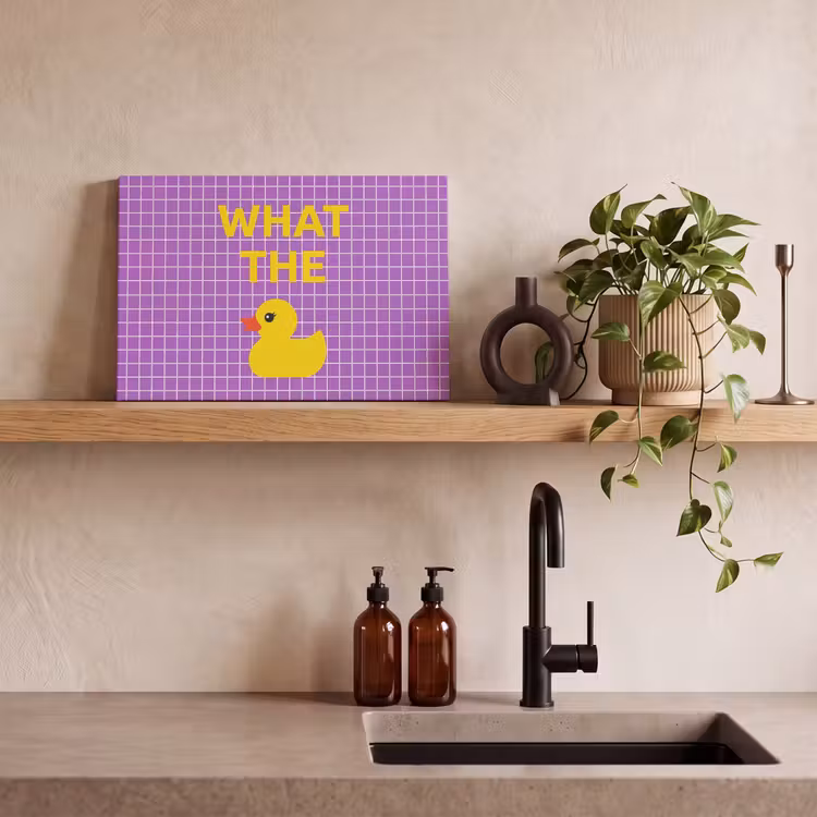 Tekst - Eend - Paars canvas 2cm klein -sfeer3