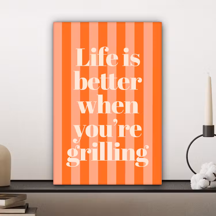 Tekst - Gestreept - Oranje - Zomer canvas 2cm klein -sfeer6