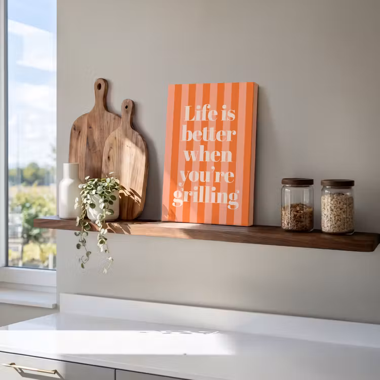 Tekst - Gestreept - Oranje - Zomer canvas 2cm klein -atmosphere_sfeer3_global