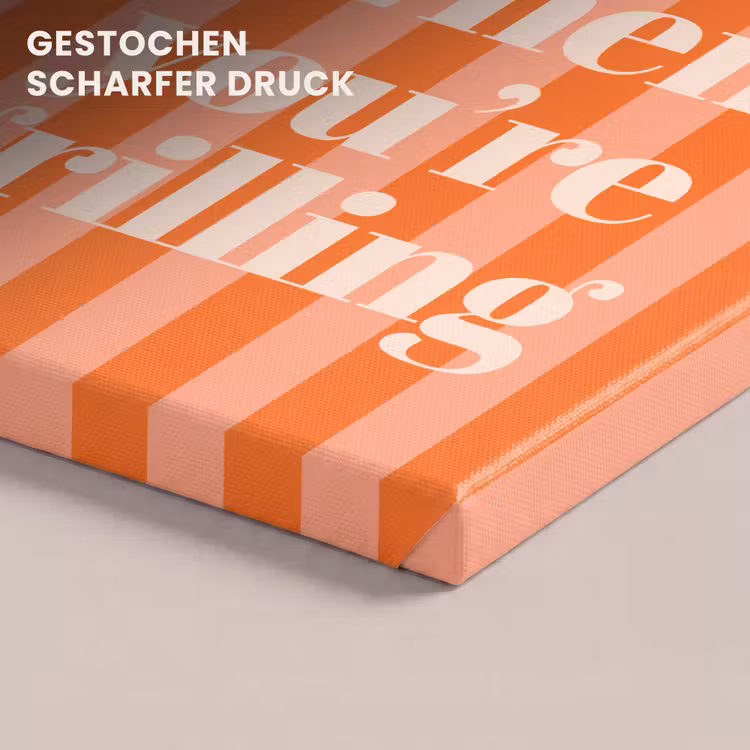 Tekst - Gestreept - Oranje - Zomer canvas 2cm klein -closeup_print_DE