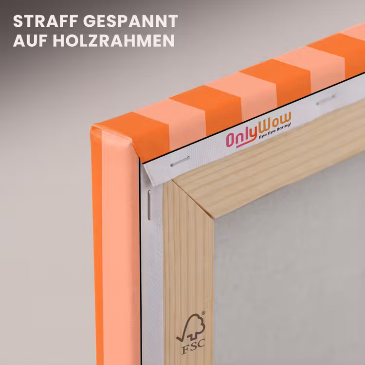 Tekst - Gestreept - Oranje - Zomer canvas 2cm klein -uniquesellingpoint_afwerking-onlywow_DE