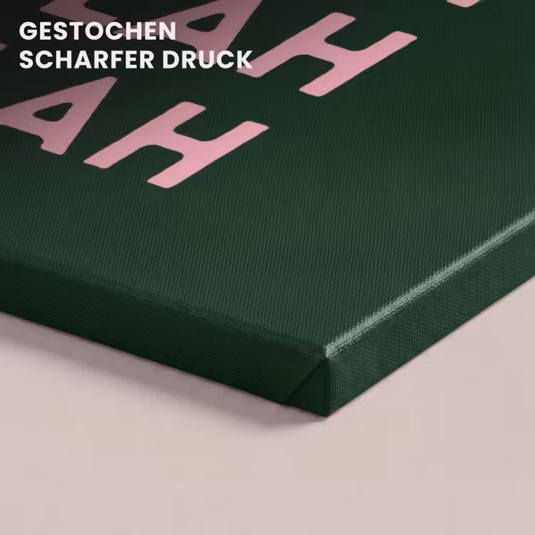 Tekst - Grafisch - Groen - Schaduw canvas 2cm klein -closeup_print_DE