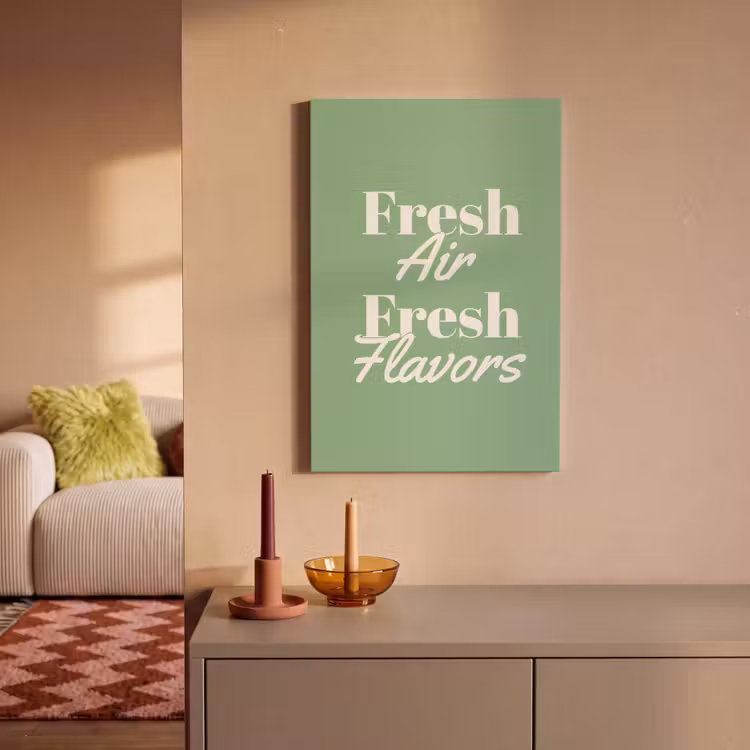 Tekst - Groen - Sierlijk - Letters canvas 2cm klein -sfeer1