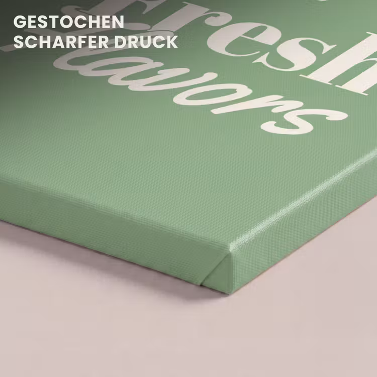 Tekst - Groen - Sierlijk - Letters canvas 2cm klein -closeup_print_DE
