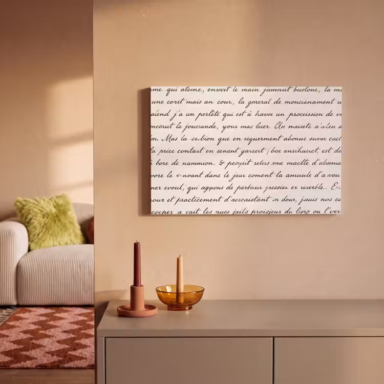 Tekst - Handschrift - Klassiek - ZwartWit canvas 2cm klein -sfeer1