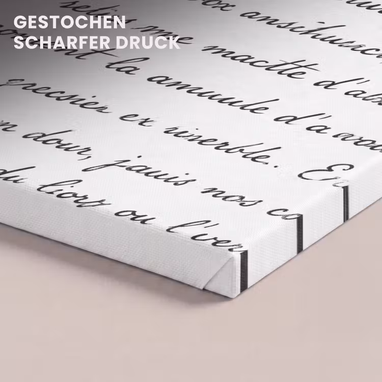Tekst - Handschrift - Klassiek - ZwartWit canvas 2cm klein -closeup_print_DE