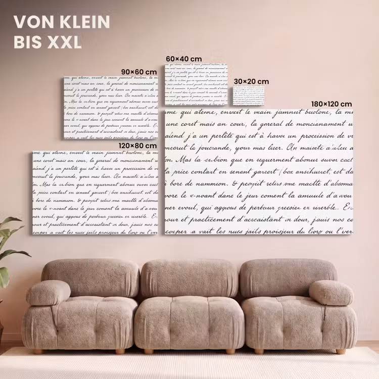 Tekst - Handschrift - Klassiek - ZwartWit canvas 2cm klein -Xsfeer8_DE