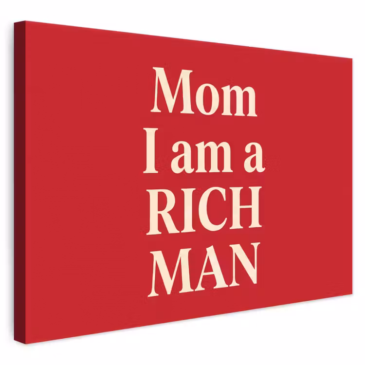 Tekst - Rijkdom - Motivatie - Rood - Modern canvas 2cm klein -3d