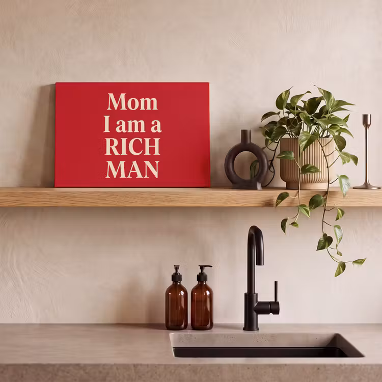 Tekst - Rijkdom - Motivatie - Rood - Modern canvas 2cm klein -sfeer3