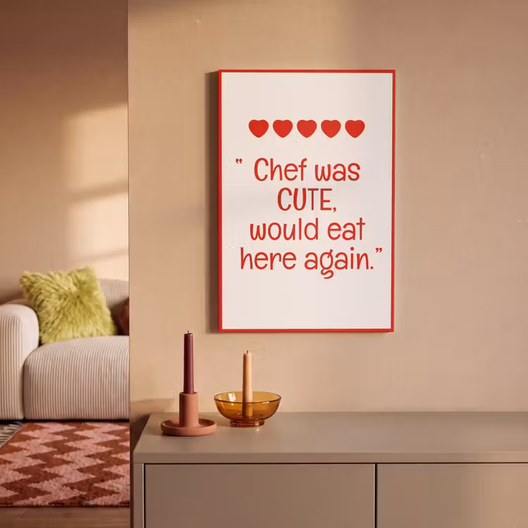 Tekst - Rood - Hartjes canvas 2cm klein -sfeer1