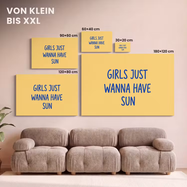 Tekst - Zon - Zomer - Modern - Geel canvas 2cm klein -Xsfeer8_DE