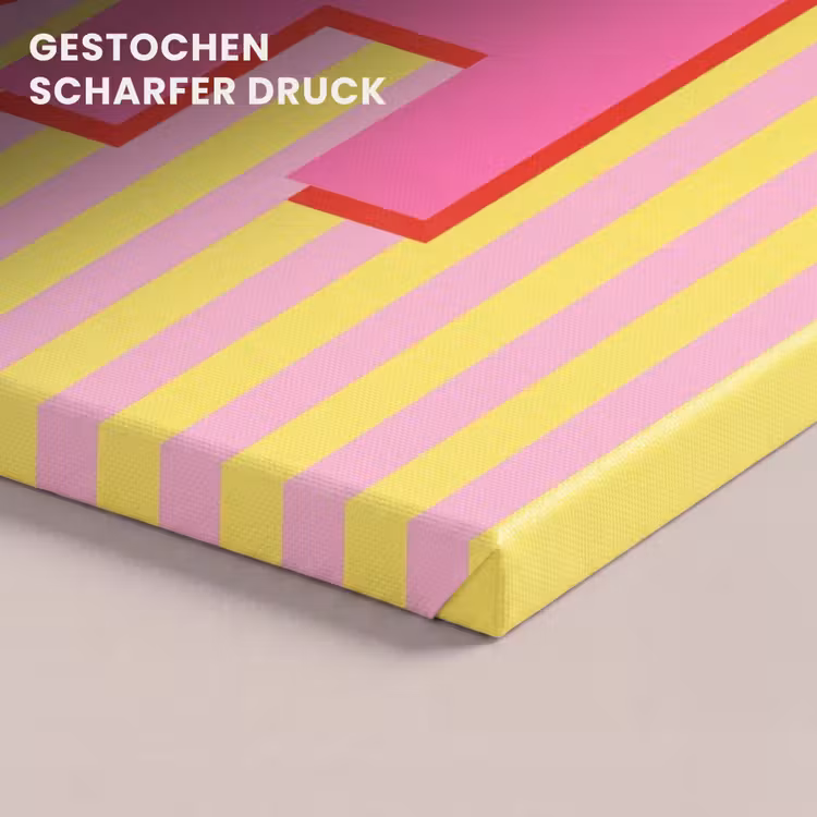 Tekst - Strepen - Roze canvas 2cm klein -closeup_print_DE