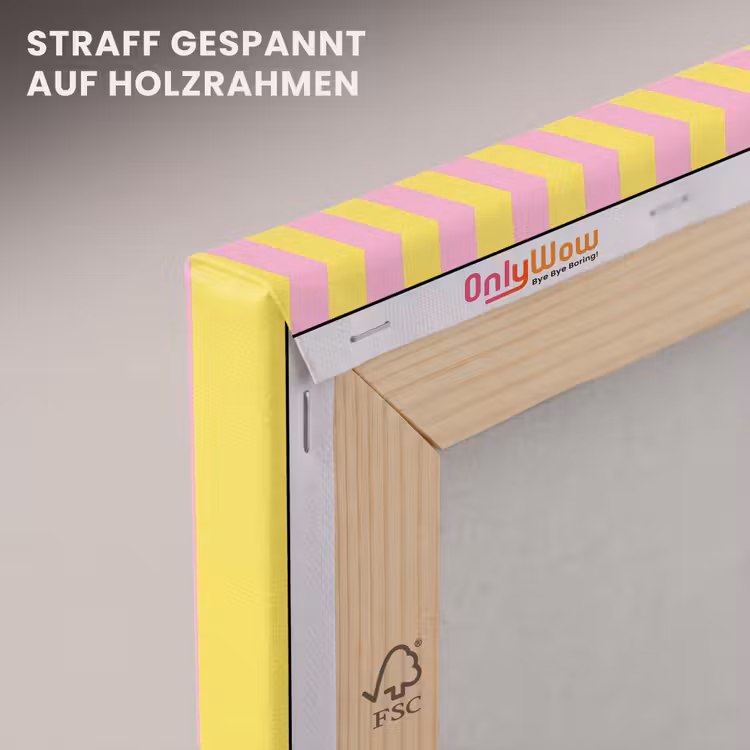 Tekst - Strepen - Roze canvas 2cm klein -uniquesellingpoint_afwerking-onlywow_DE