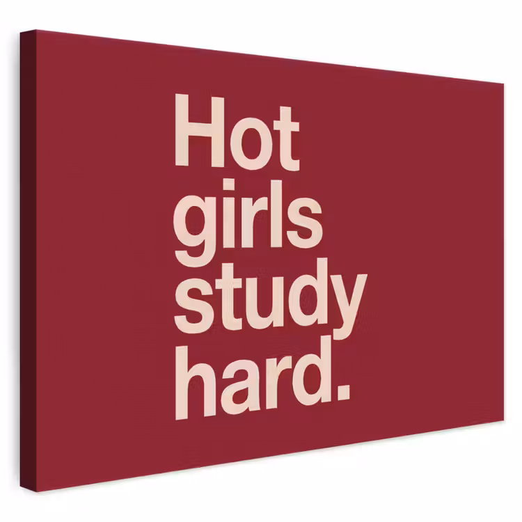 Tekst - Studie - Motivatie - Modern - Rood canvas 2cm klein -3d